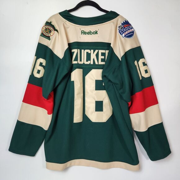 Minnesota Wild Jersey Sz 50 Embroided Jason Zucker Reebok NHL Stadium Series - Picture 12 of 16